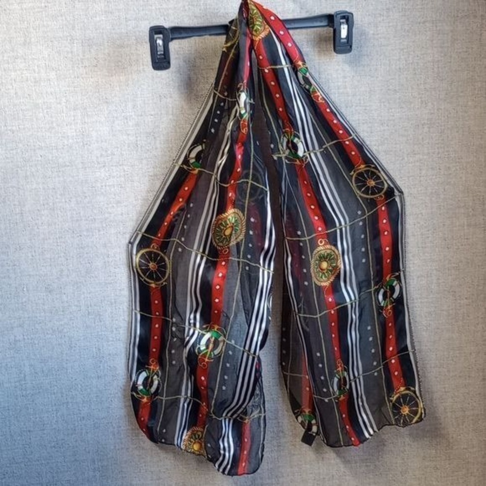 Nautical‎ themed sheer scarf (damaged)
